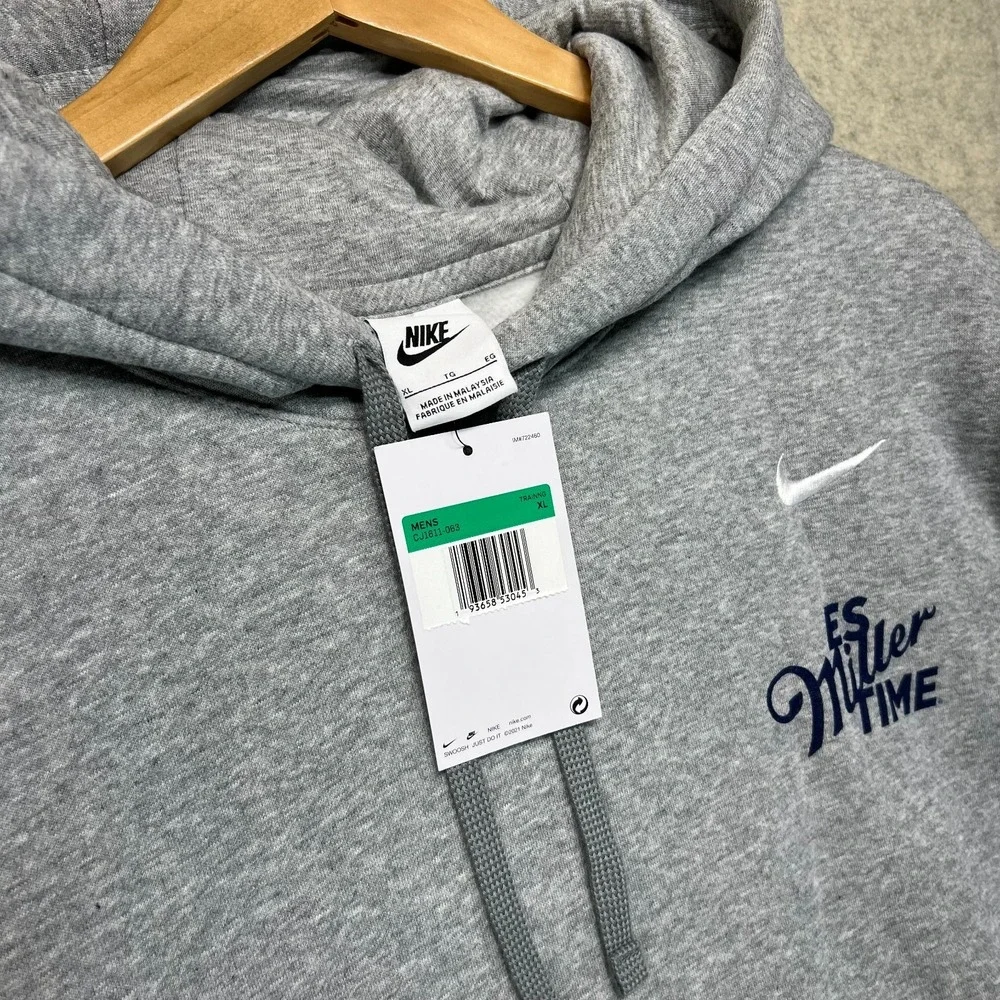 NWT Nike Mens‎ J. Balvin Es Miller Time Hoodie Gray Logo Es Jose Time Graphic XL